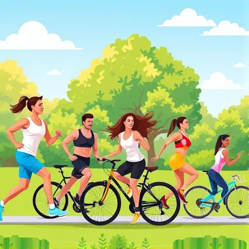The athletes showcase different body types and fitness levels, emphasizing inclusivity and an active lifestyle.